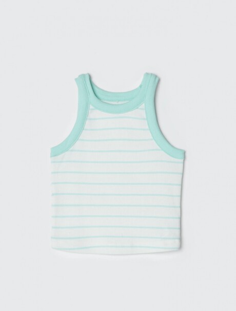 MUSCULOSA INFANTIL A RAYAS VERDE