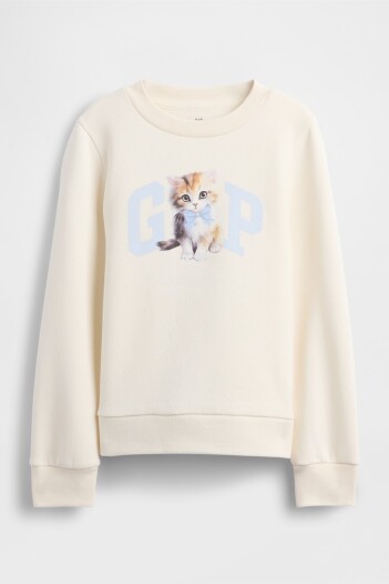 Buzo Deportivo Logo Gap Niña Ivory Frost