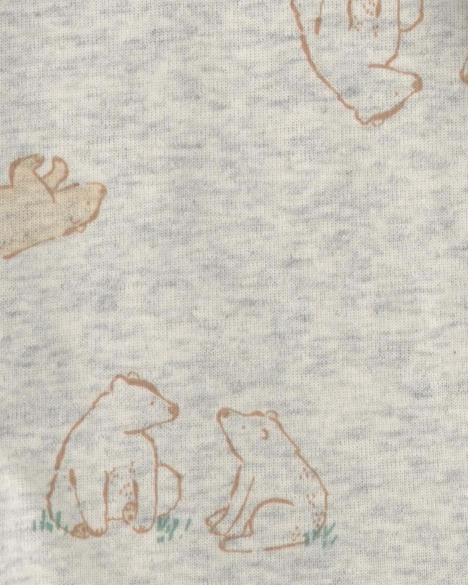 Set tres piezas de algodón, pantalón, body y saco con capucha, marrón y gris, diseño osos Set tres piezas de algodón, pantalón, body y saco con capucha, marrón y gris, diseño osos