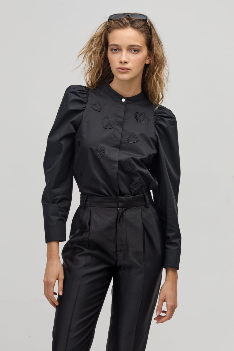 Camisa Cuore en Algodón Negro