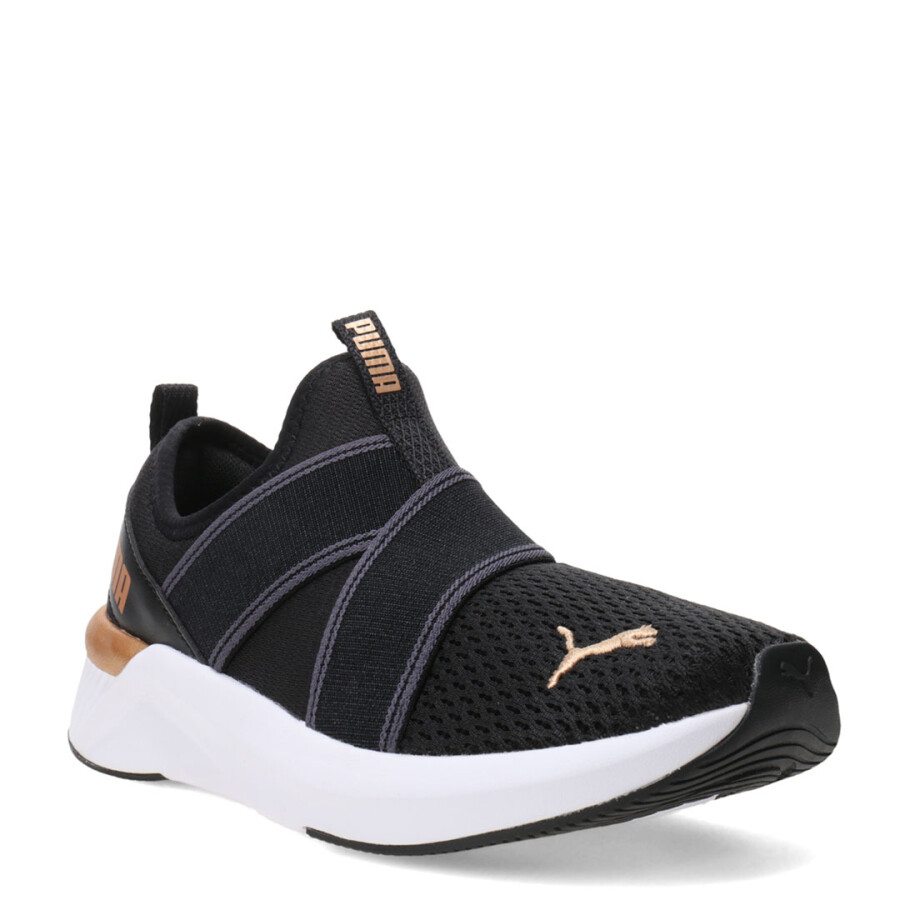 Championes de Mujer Puma Softride Harli Slip On Negro - Dorado