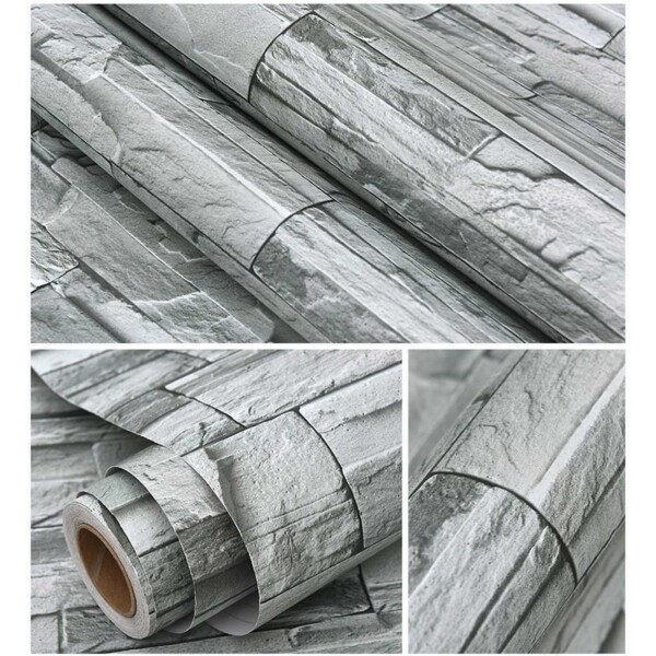 Papel Adhesivo Empapelar Piedra Cocina Pared 122x6mts Papel Adhesivo Empapelar Piedra Cocina Pared 122x6mts