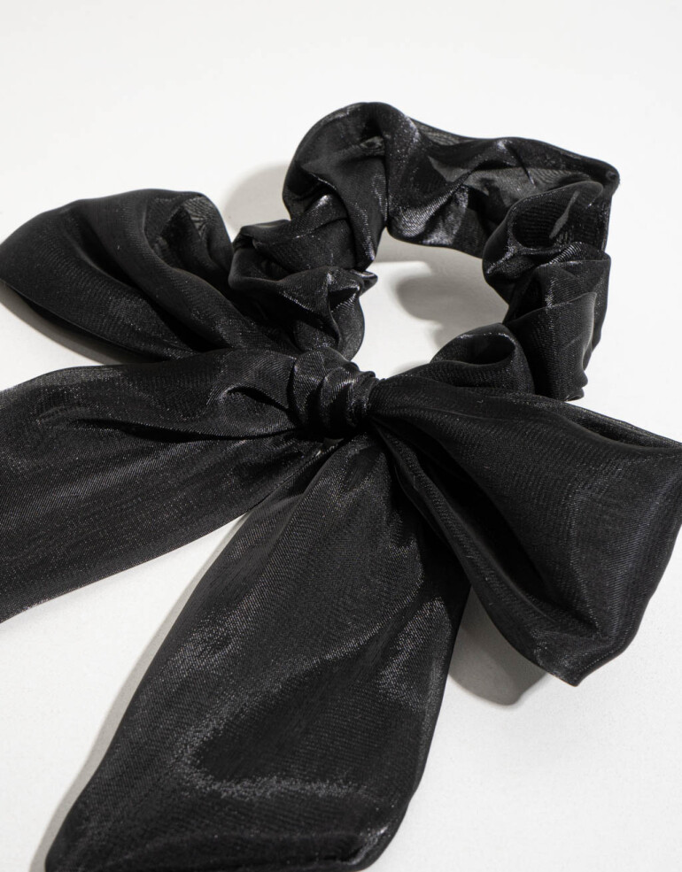 Skunzies Moño Scrunchie Con Moño - Negro