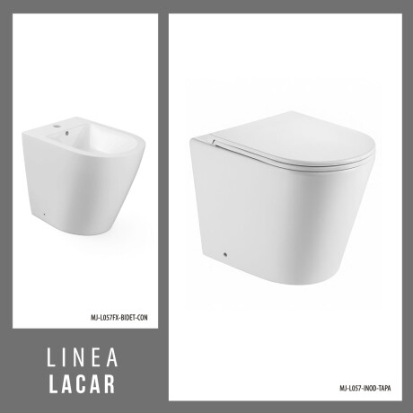 JUEGO DE INODORO CORTO TAPA Y BIDET BLANCO