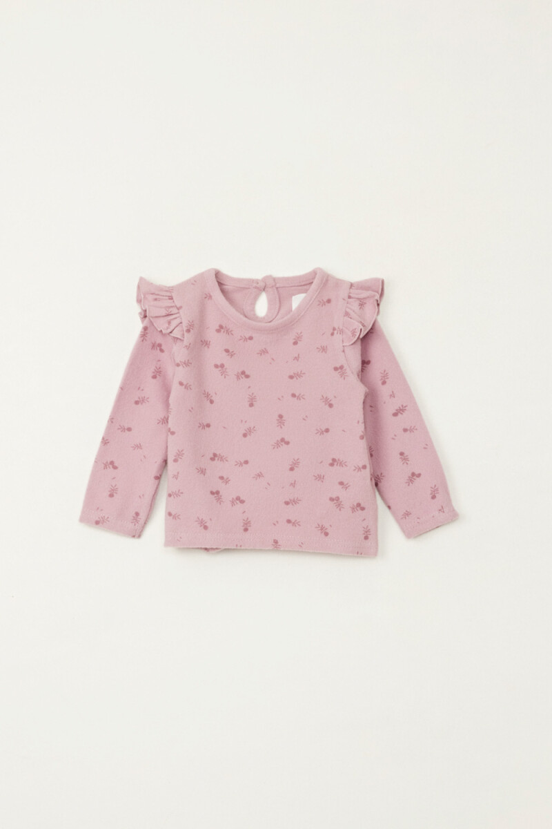 Set remera y pantalón lanilla Rosa
