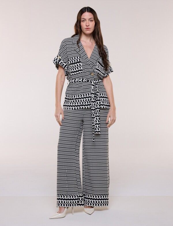 Conjunto Chaqueta Lazo & Pantalón NEGRO/CRUDO