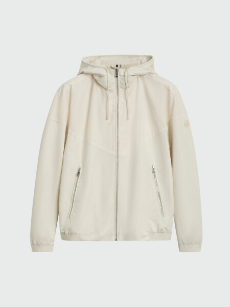 BOSS - Chaqueta Poplin Blanco Abierto