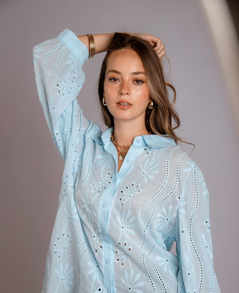 Camisa Lucienne celeste