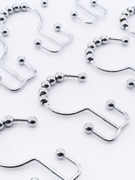 SET DE GANCHOS CORTINA DOBLES PLATEADO