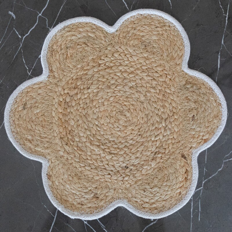 Individual flor de yute Blanco