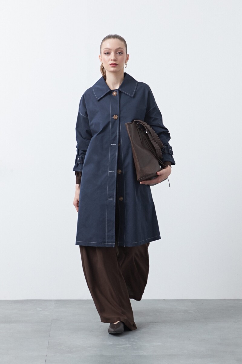 TRENCH TESSA Azul Marino