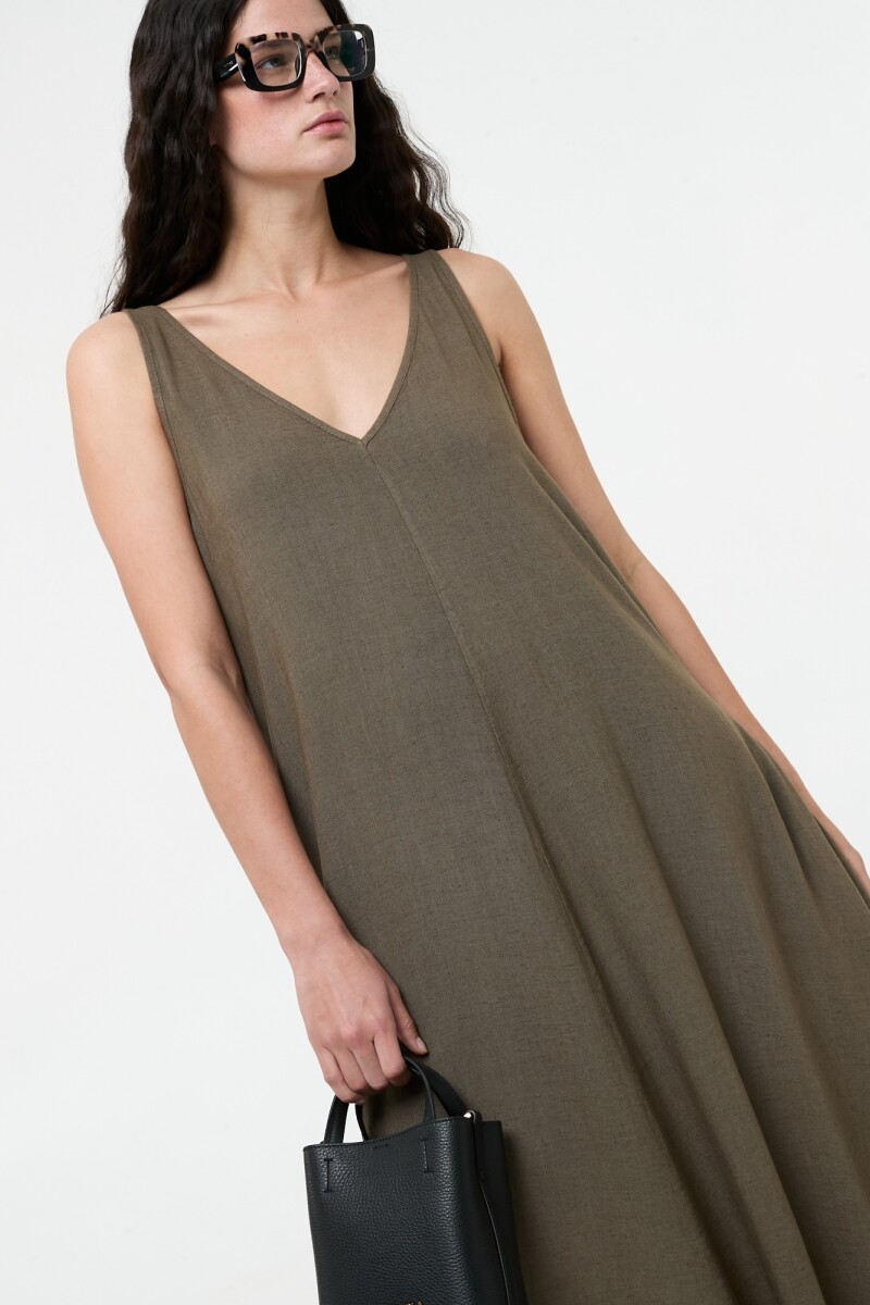 VESTIDO SUELTO Verde Militar