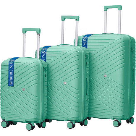 Set X3 Valijas De Viaje Rígidas 4 ruedas 20, 24 y 28 Verde