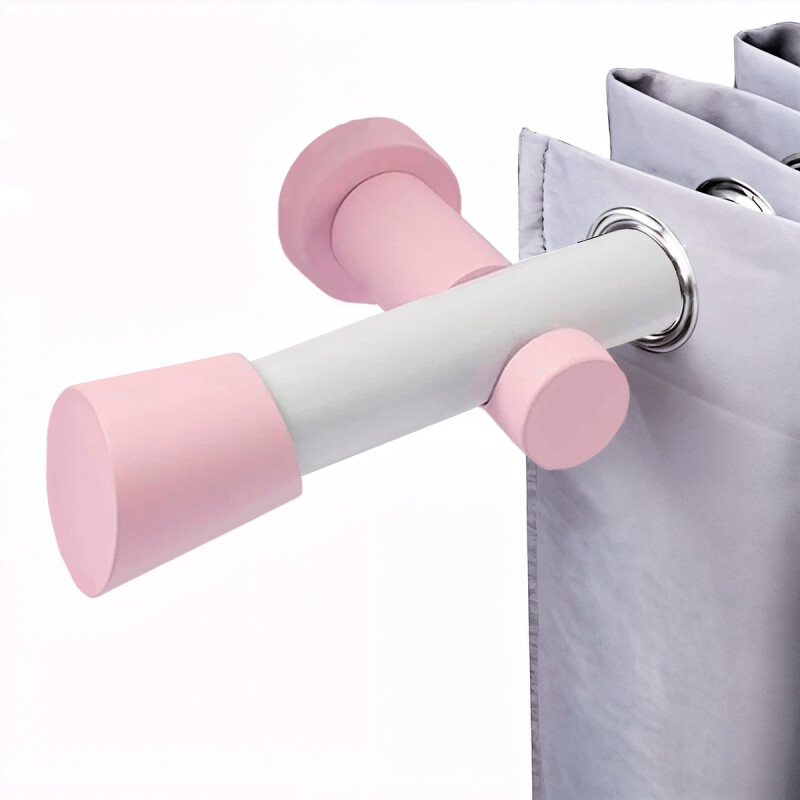 Barrote Cortina 2,00m 28mm + 2 soportes ROSA Y BLANCO