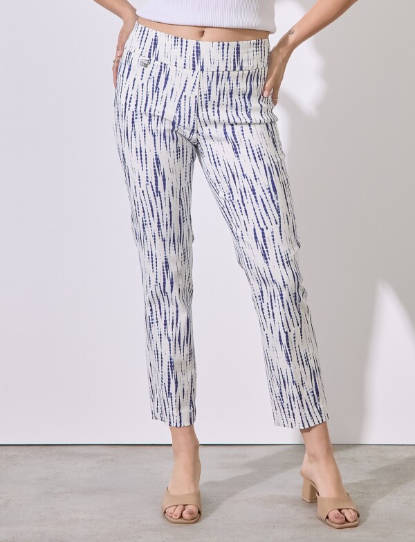 Pantalon Print BLANCO/AZUL