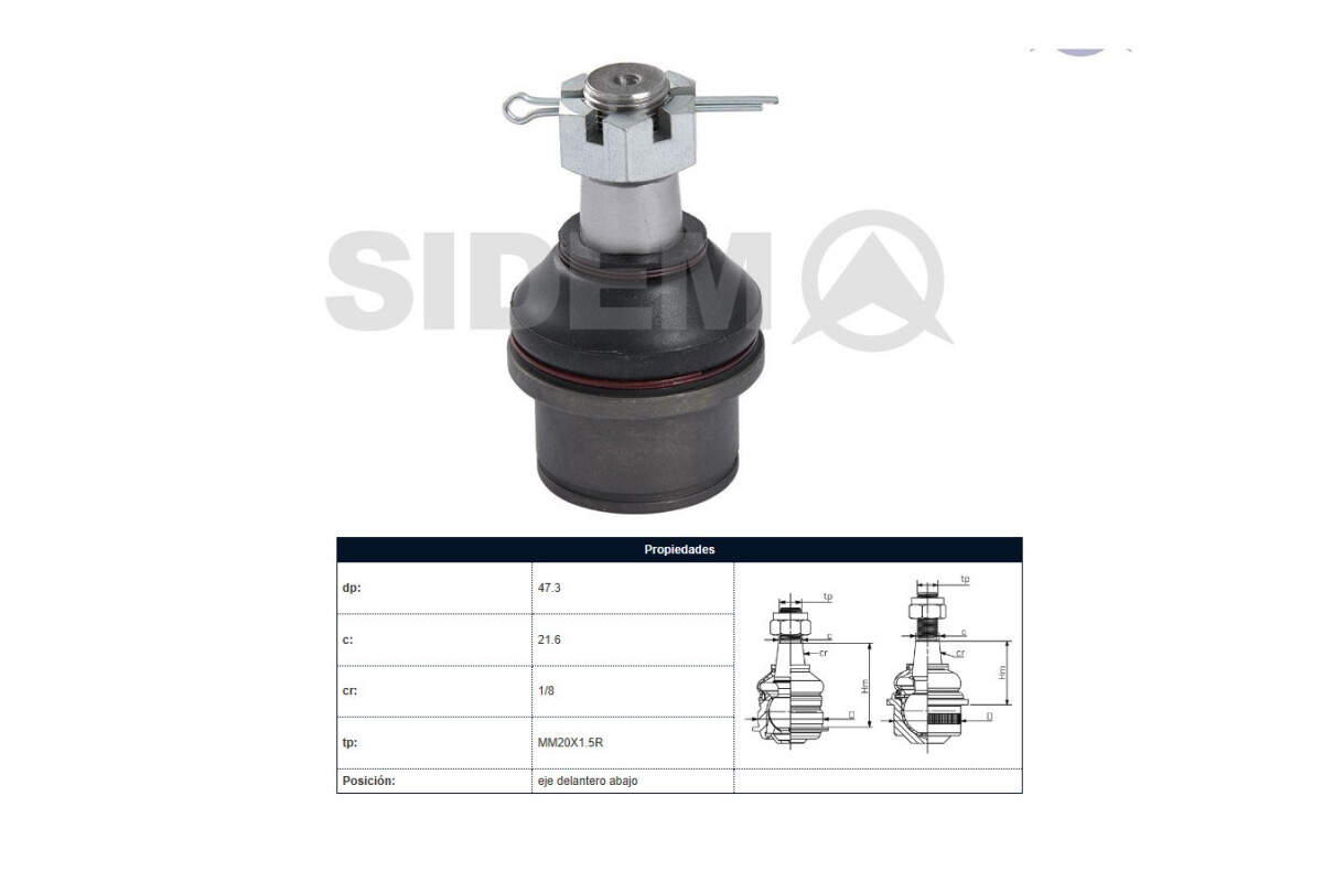 Rotula Del Kia Besta/Pregio Diesel 96-06 Der/Izq Rotula Del Kia Besta/Pregio Diesel 96-06 Der/Izq
