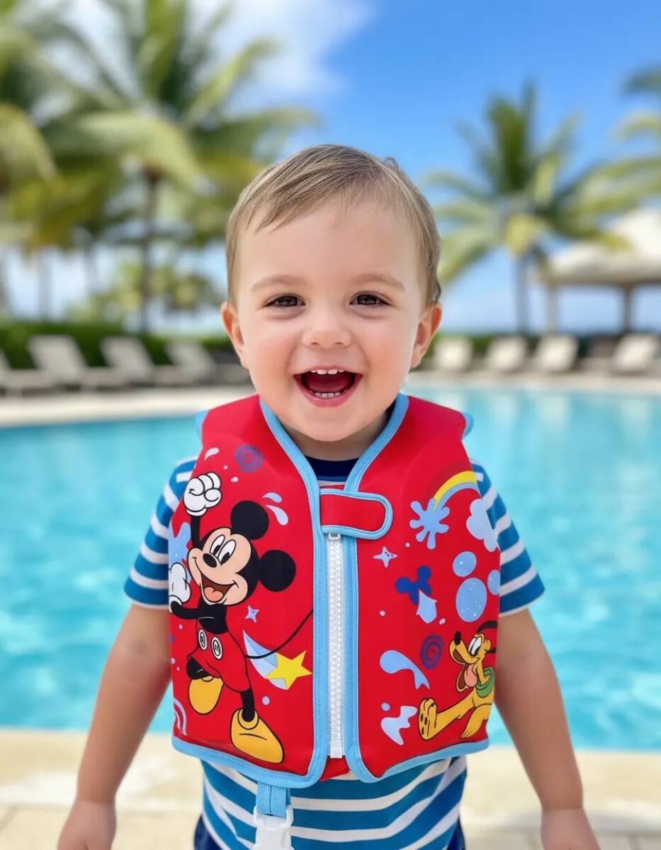 Flotador bebe chaleco con correa 1-3 años - Mickey 