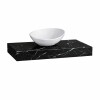 Mesada suspendida en porcelanato PERI 80 Negro Pulido con bacha de loza Mesada Suspendida En Porcelanato Peri 80 Negro Pulido Con Bacha De Loza