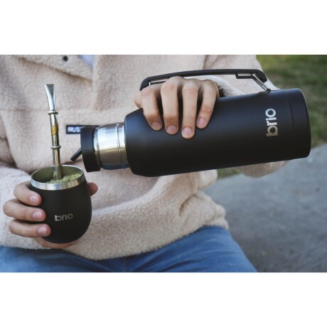 Termo Brio 1 Litro Acero Inox con Pico Cebador NEGRO