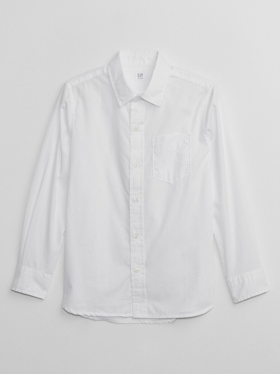 Camisa Poplin Niño - Optic White 