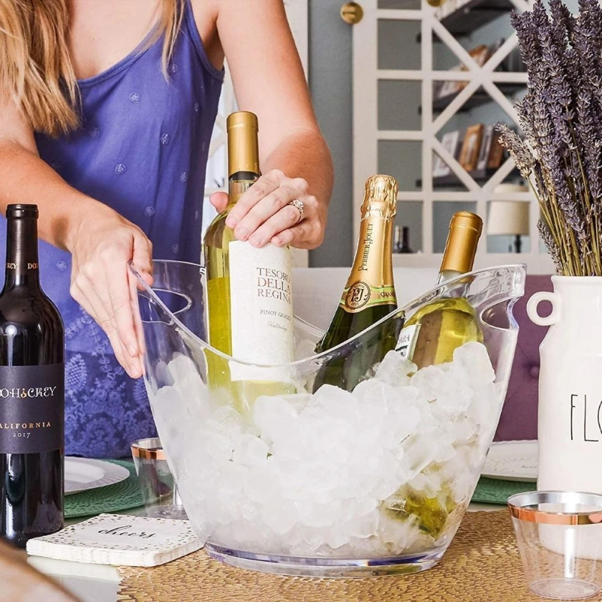 Champañera Hielera De Acrílico 6 Botellas ( 12 Litros ) 