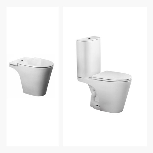 JUEGO DE LOZA BLANCO, INODORO DESCARGA A 25 CM, MOCHILA,TAPA Y BIDET LINEA MARINA MARCA FERRUM BLANCO