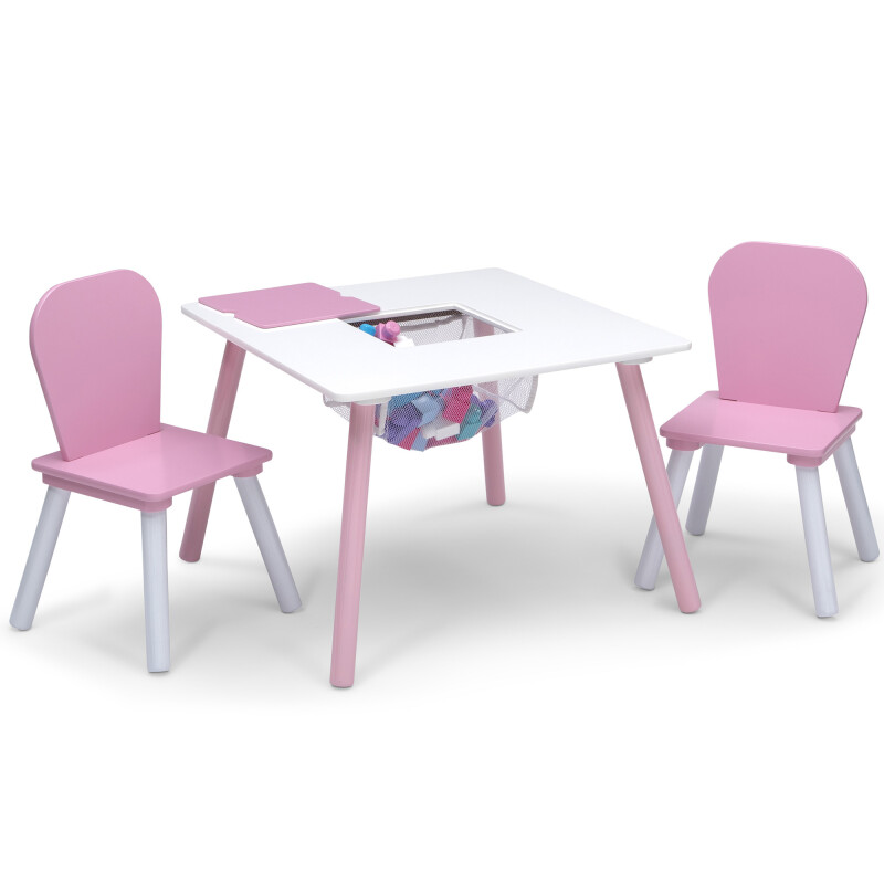 Set juego de mesa y organizador infantil gris/gris oscuro Delta Children Set juego de mesa y organizador infantil 6 contenedores rosa/blanco Delta Children