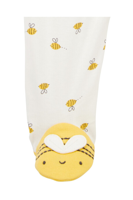 Pijama una pieza de algodón, con pie, diseño abejas Pijama una pieza de algodón, con pie, diseño abejas