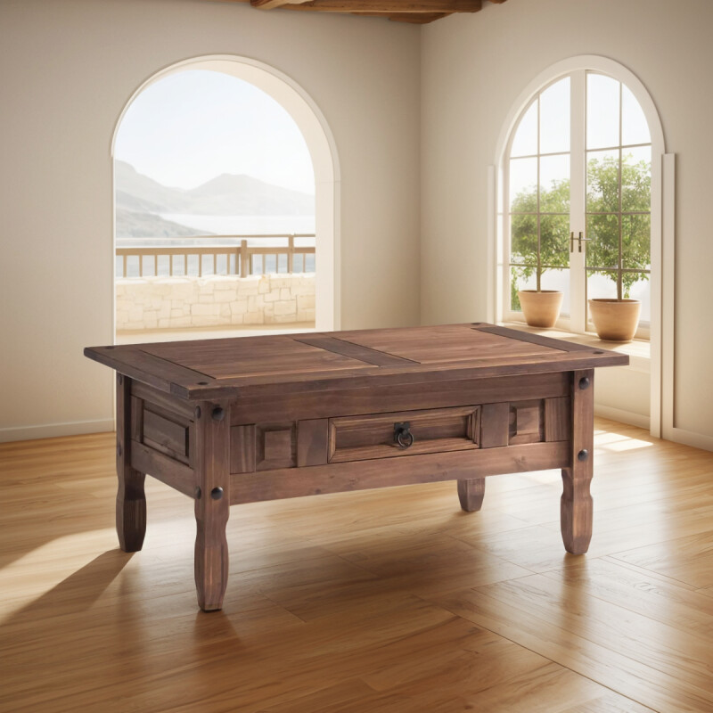 Mesa Central Living Ratona En Madera Con 1 Cajón Mexicana Mesa Central Living Ratona En Madera Con 1 Cajón Mexicana