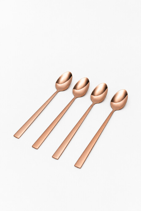 Cuchara Mango Largo Asher Set 4 Un. Rose Gold Color Unico