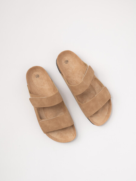 Sandalia velcro Beige