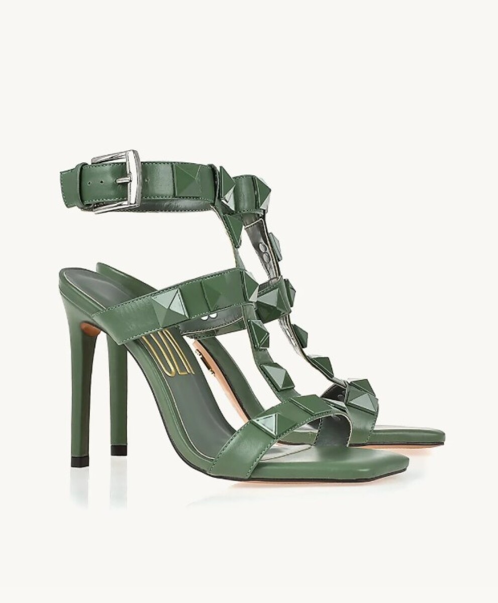 Sandalia taco alto Milano - Verde Oliva 