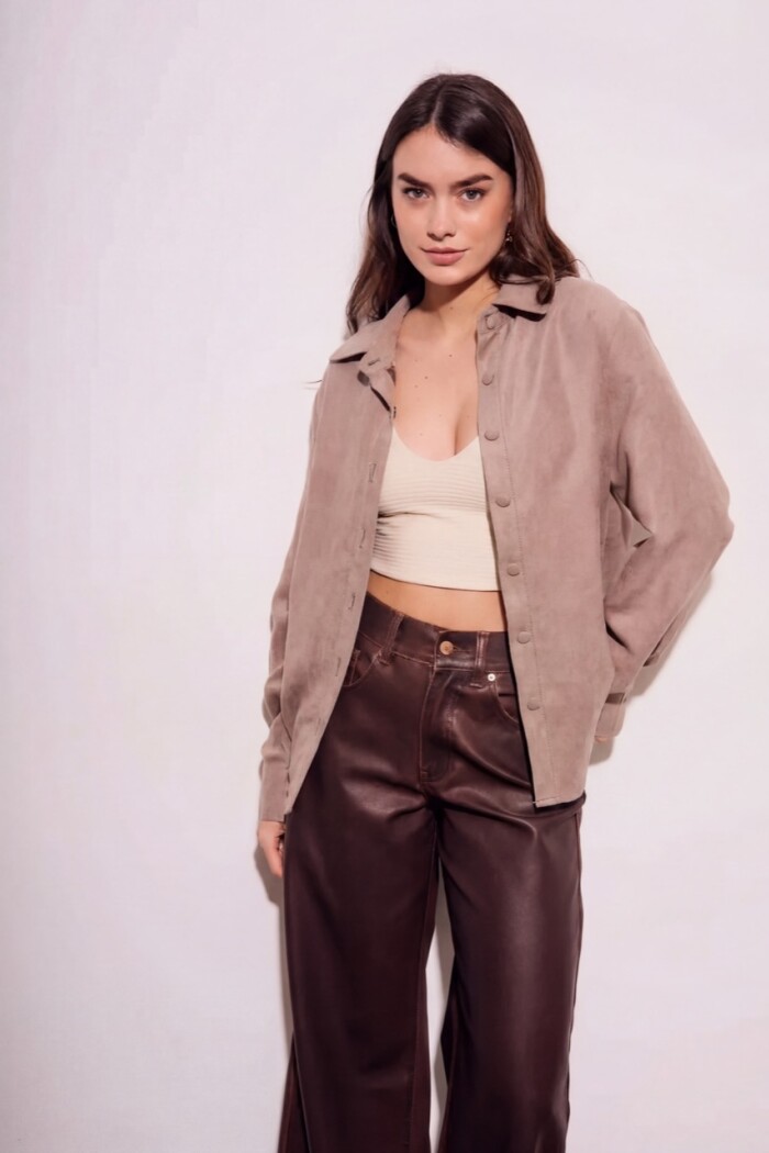 Camisa Gamuza Vegana Mocha