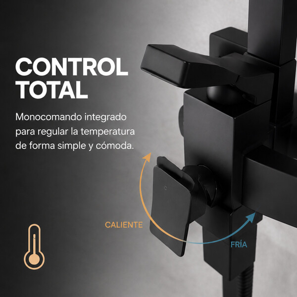 Barral Ducha Negro Mate Con Monocomando Bañera Duchero Barral Ducha Negro Mate Con Monocomando Bañera Duchero