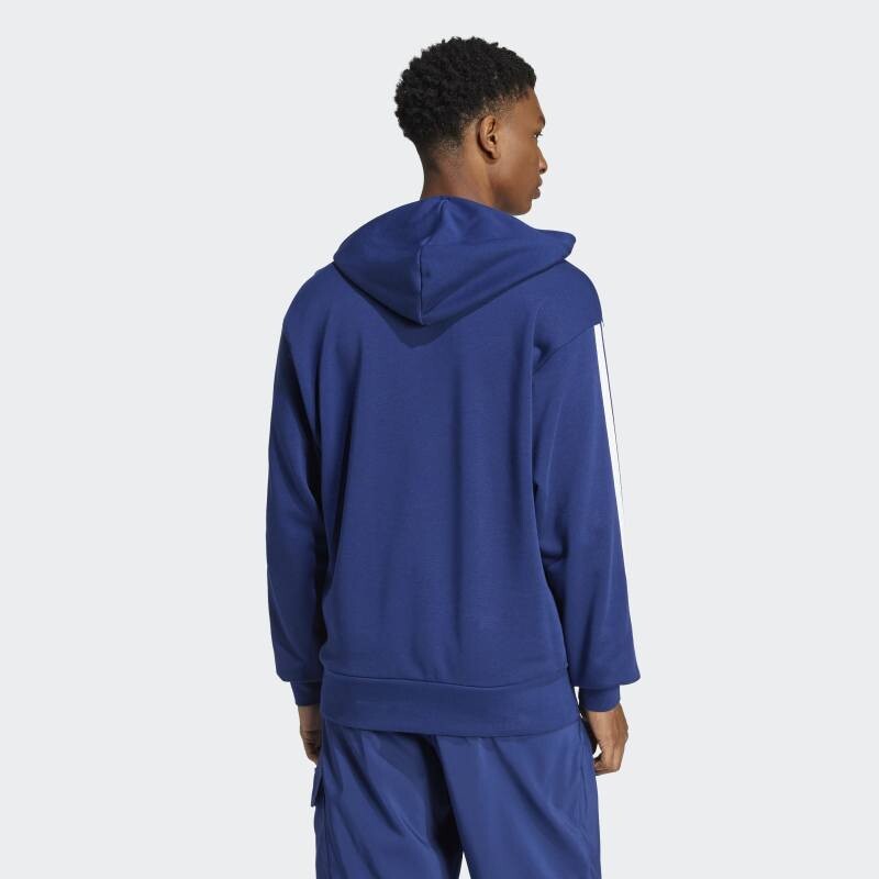 Canguro Adidas French Terry 3 Rayas Essentials Azul