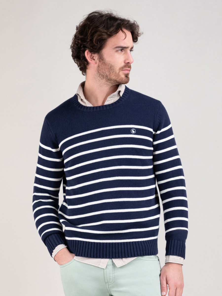 Jersey El Ganso - Punto Inglés - Rayas Azul Crudo 