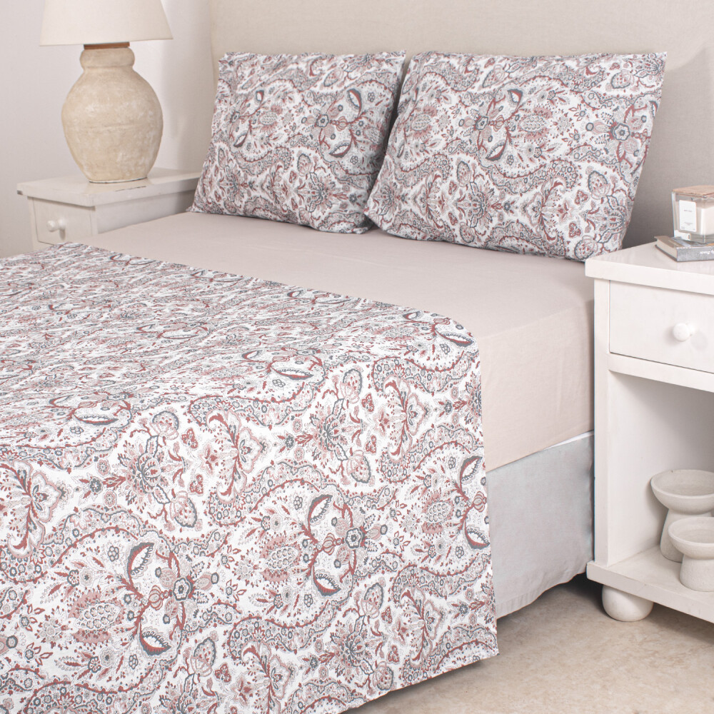 Sábana Especial Manila 2026 Paisley Beige Twin