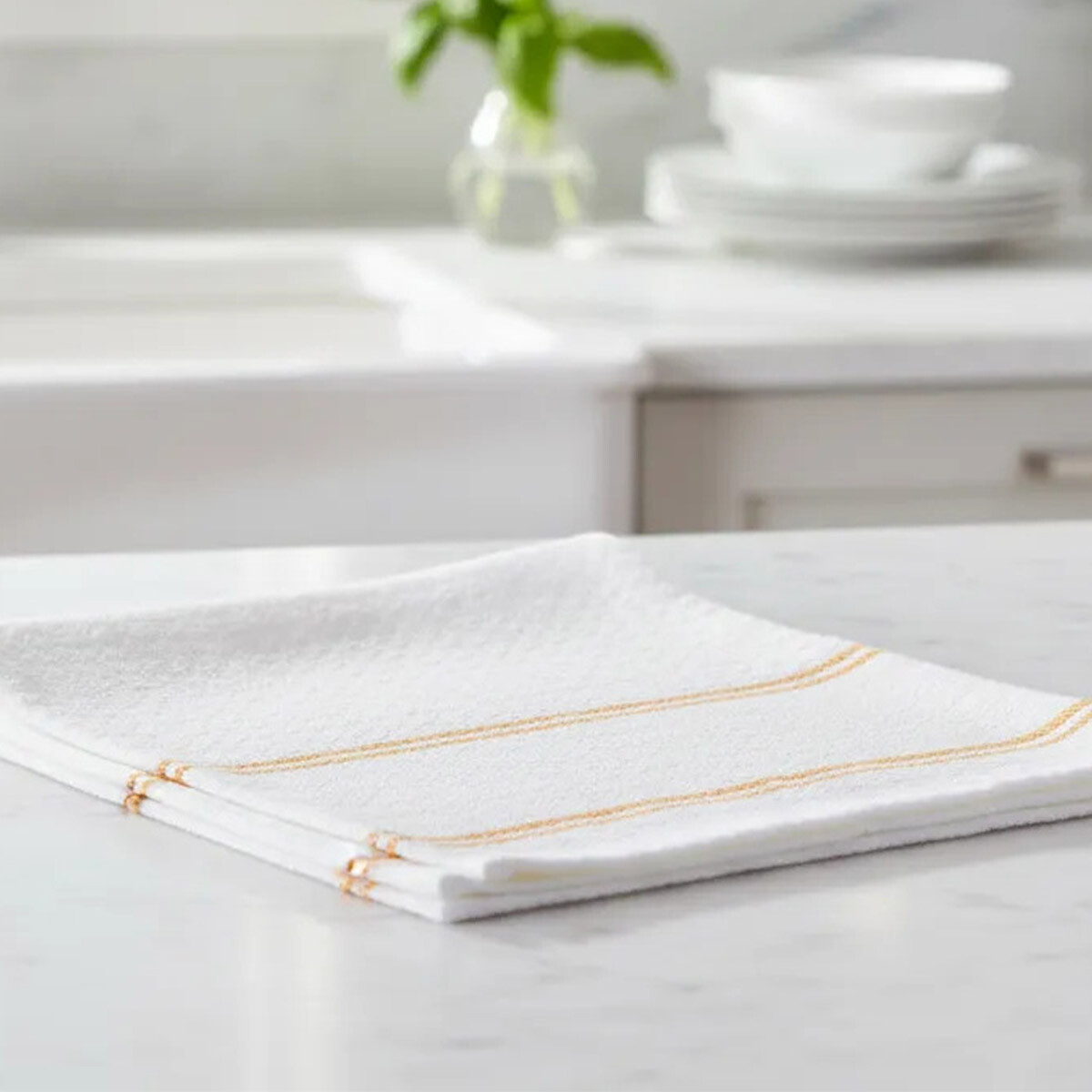 Repasador cocina Dohler hilo 40 x 60 cm - Blanco Naranja 