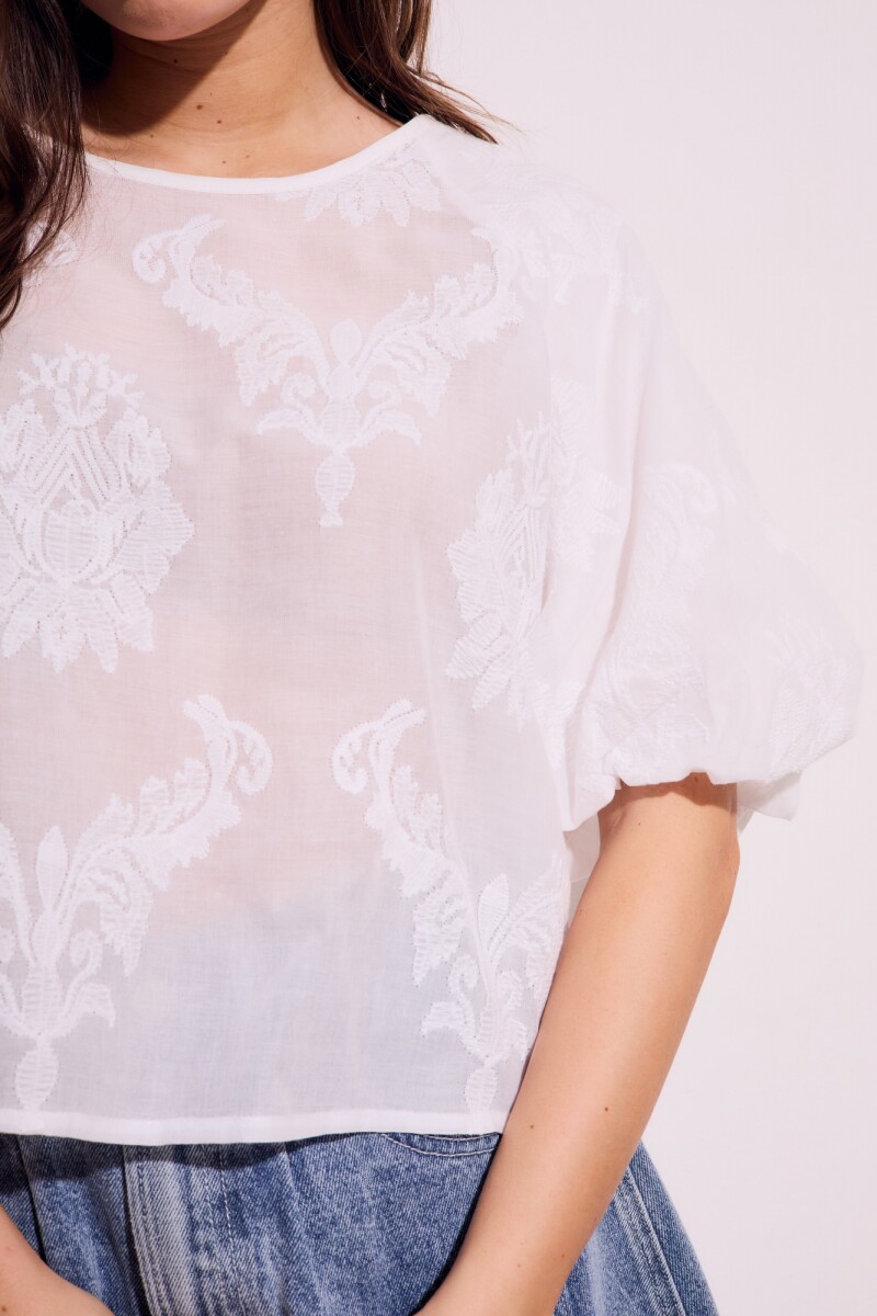 Blusa Manga Globo Crudo