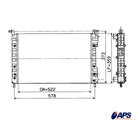 RADIADOR FIAT PALIO 1.3N 8V UNO WAY N 52X37.8 REACH RADIADOR FIAT PALIO 1.3N 8V UNO WAY N 52X37.8 REACH