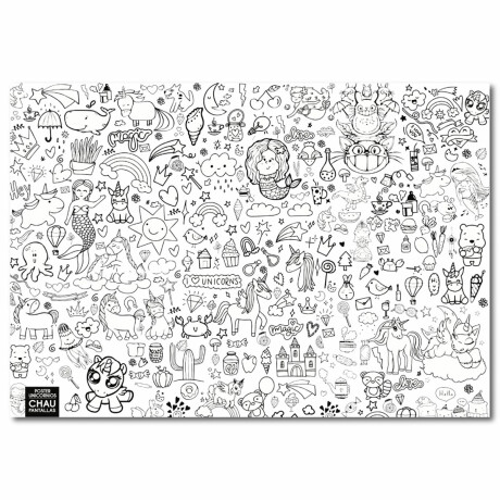 Super Poster Para Colorear Pintar Gigante 48x68cm Super Poster Para Colorear Pintar Gigante 48x68cm