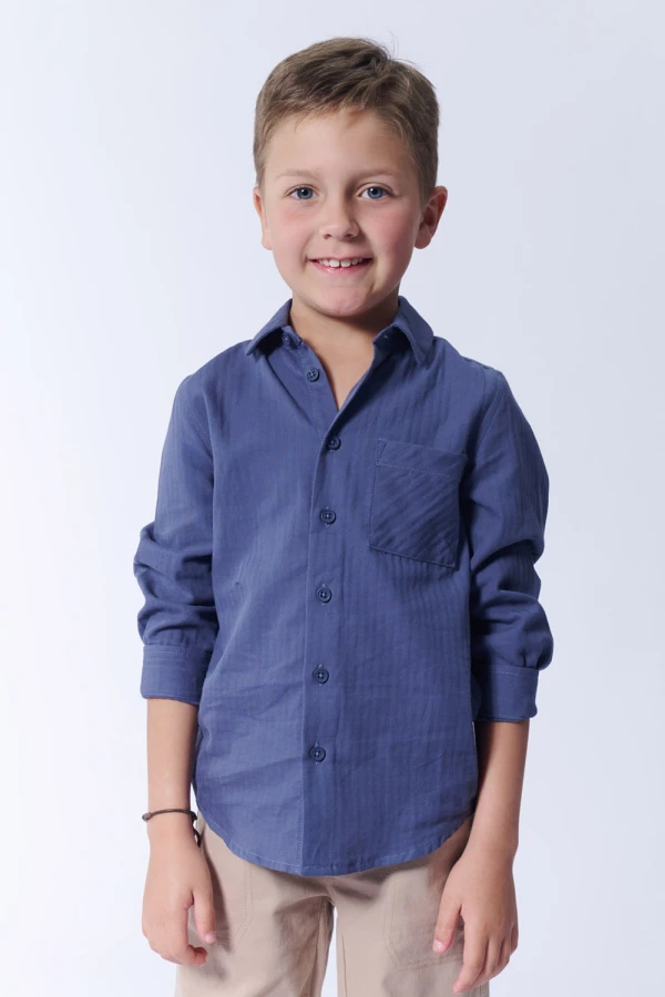 Camisa espiga Azul