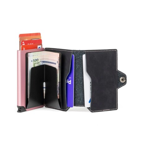 Billetera Baleine Kansas en Aluminio y Cuero con Protección RFID Dark Pink