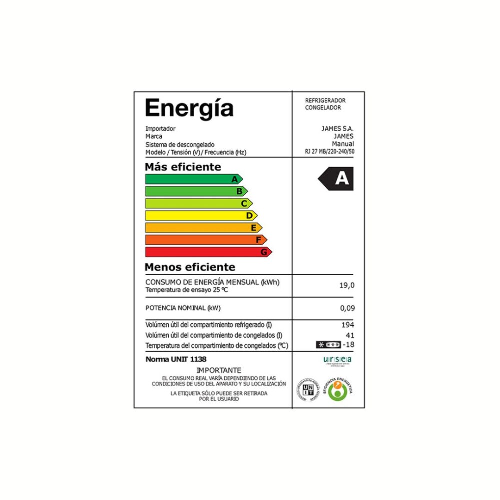 Heladera Blanca - RJ 27 MB - James Heladera Blanca - RJ 27 MB - James