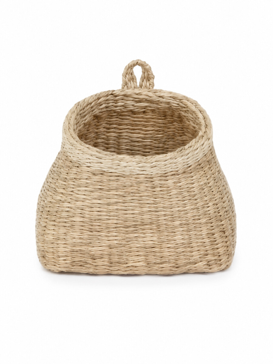 CANASTO COLGANTE TEJIDO - BEIGE 