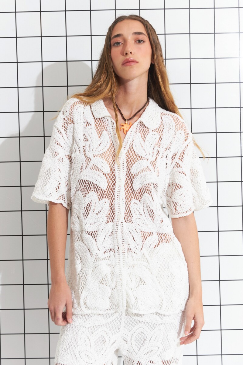 Camisa crochet blanco