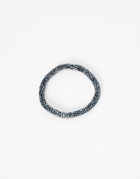 Pulseras Elásticas Canutillos Pulsera De Canutillos - Plateado Hematite