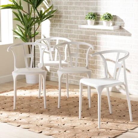 Silla Wishbone de jardin Blanco