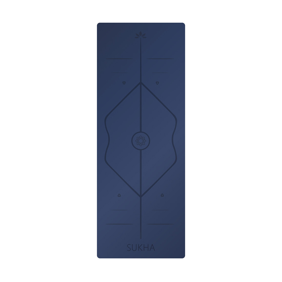 Yoga Mat Sukha Superior Con Alineación 3mm - Azul Marino 