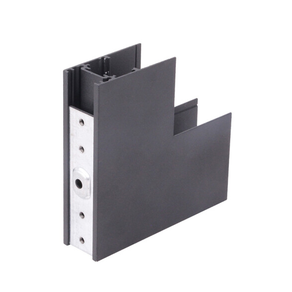 Conector L vertical p/riel magnetico negro ZU0514